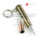Kľúčenka Bullet Náboj s Laserom, Ledkou a perom na prívesku