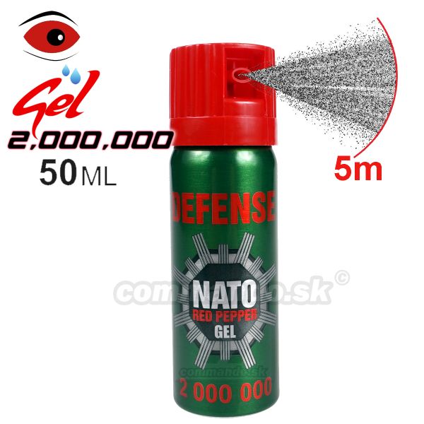 Slzný sprej NATO 2 Million Defense Red Pepper Gel Kaser 50ml