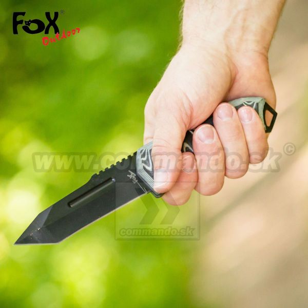 Pevný bojový nôž TANTO Micarta MFH s koženým púzdrom