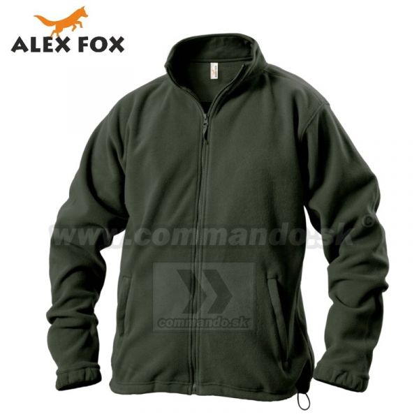 ALEX FOX Flisová pánska bunda Jacket olivová