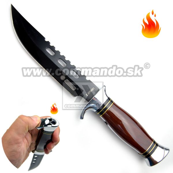 Columbia Knife Black Nôž so zapaľovačom