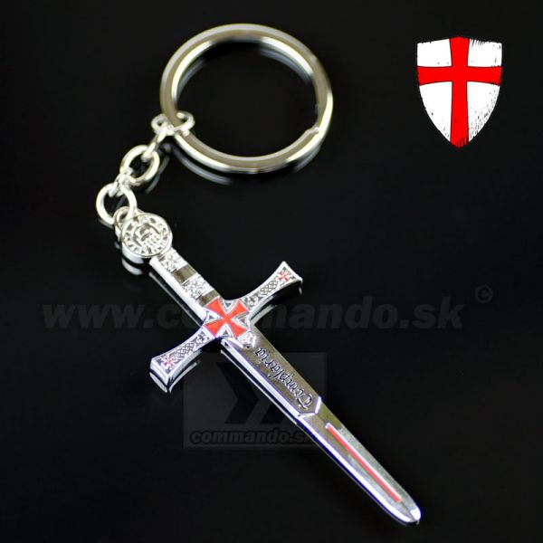 Kľúčenka Templársky meč kovová s krúžkom Sword Templar 09439