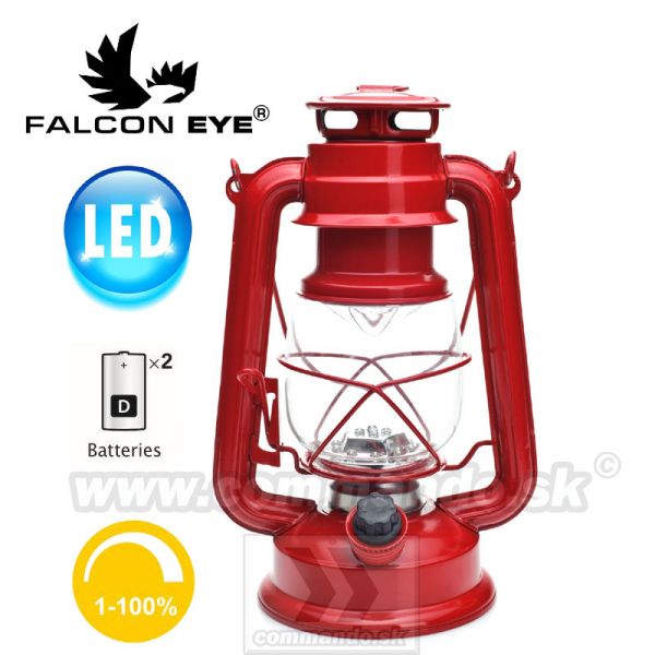 Lampáš červený Falcon Eye 15 LED Retro Red Latern