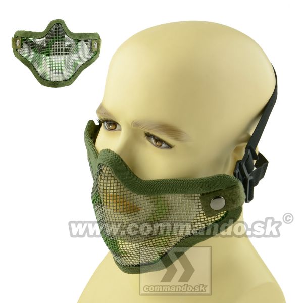 Maska Ultimate Tactical Ventus V2 Woodland s kovovou mriežkou