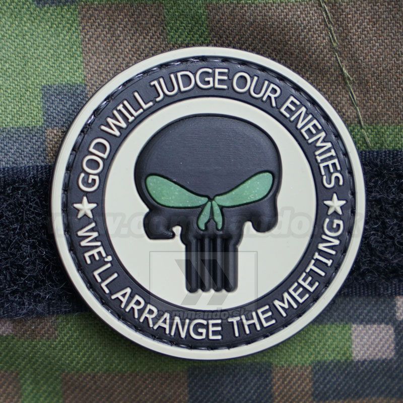 God Will Judges Our Enemies * We'll Arrange The Meeting 3D PVC Patch With Velcro Airsoft