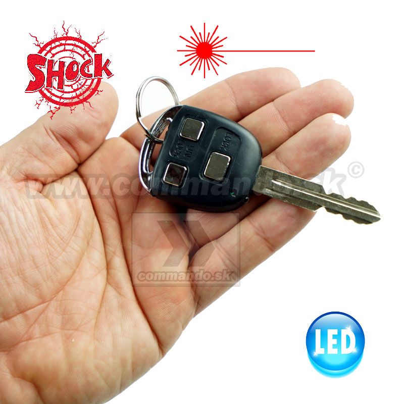 Kľúčenka Shock Car Key Classic s Laserom a Ledkou Commando.sk