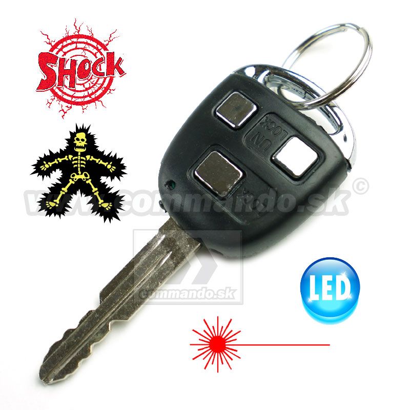 Kľúčenka Shock Car Key Classic s Laserom a Ledkou Commando.sk