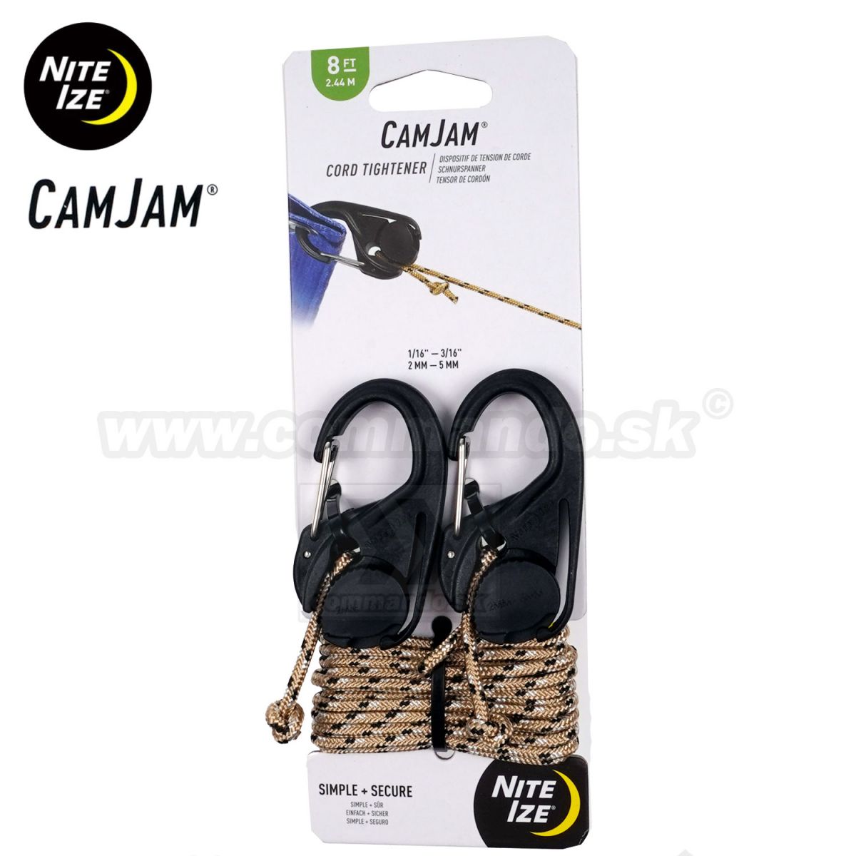 CamJam® 2ks Cord Tightener Nite Ize® NCJ-25-2R3