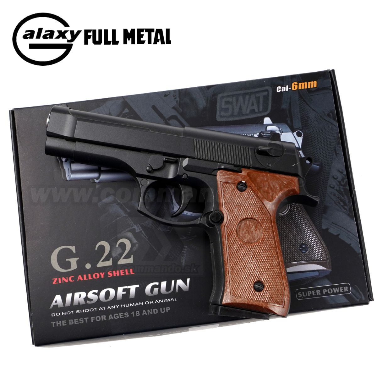 Airsoft Pistol Galaxy G22 Full Metal ASG 6mm Commando.sk