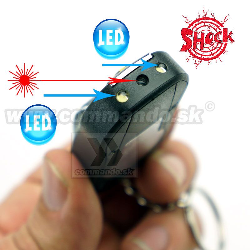 Kľúčenka Shock Car Key s Laserom a Ledkou Commando.sk