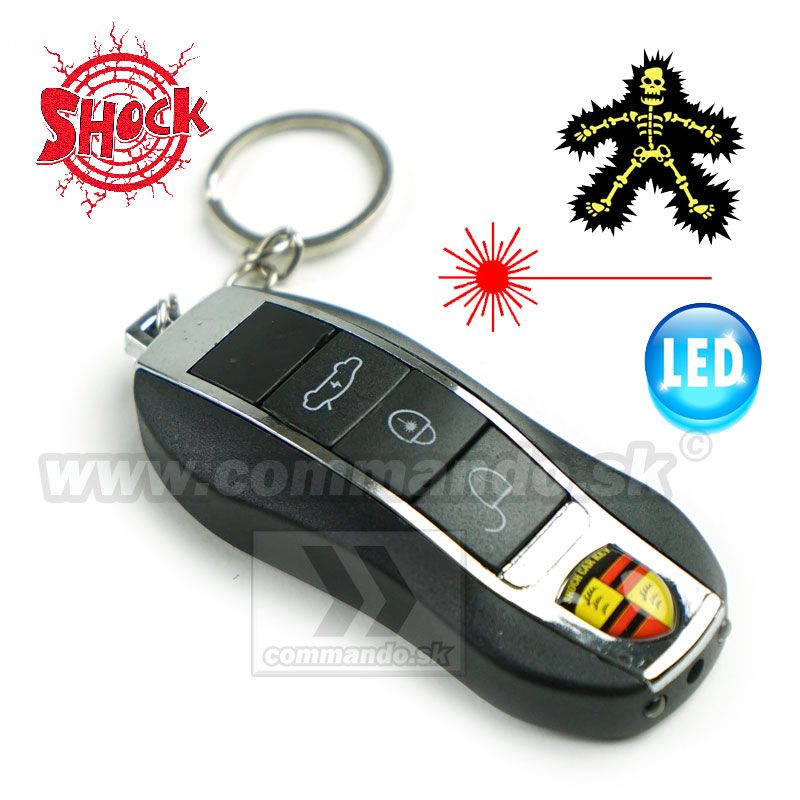 Kľúčenka Shock Car Key s Laserom a Ledkou Commando.sk