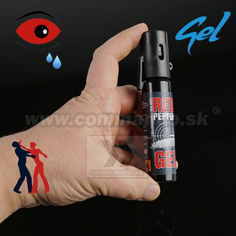 Obranný slzný sprej Red Pepper Graphite Gel Spray 25ml Commando.sk