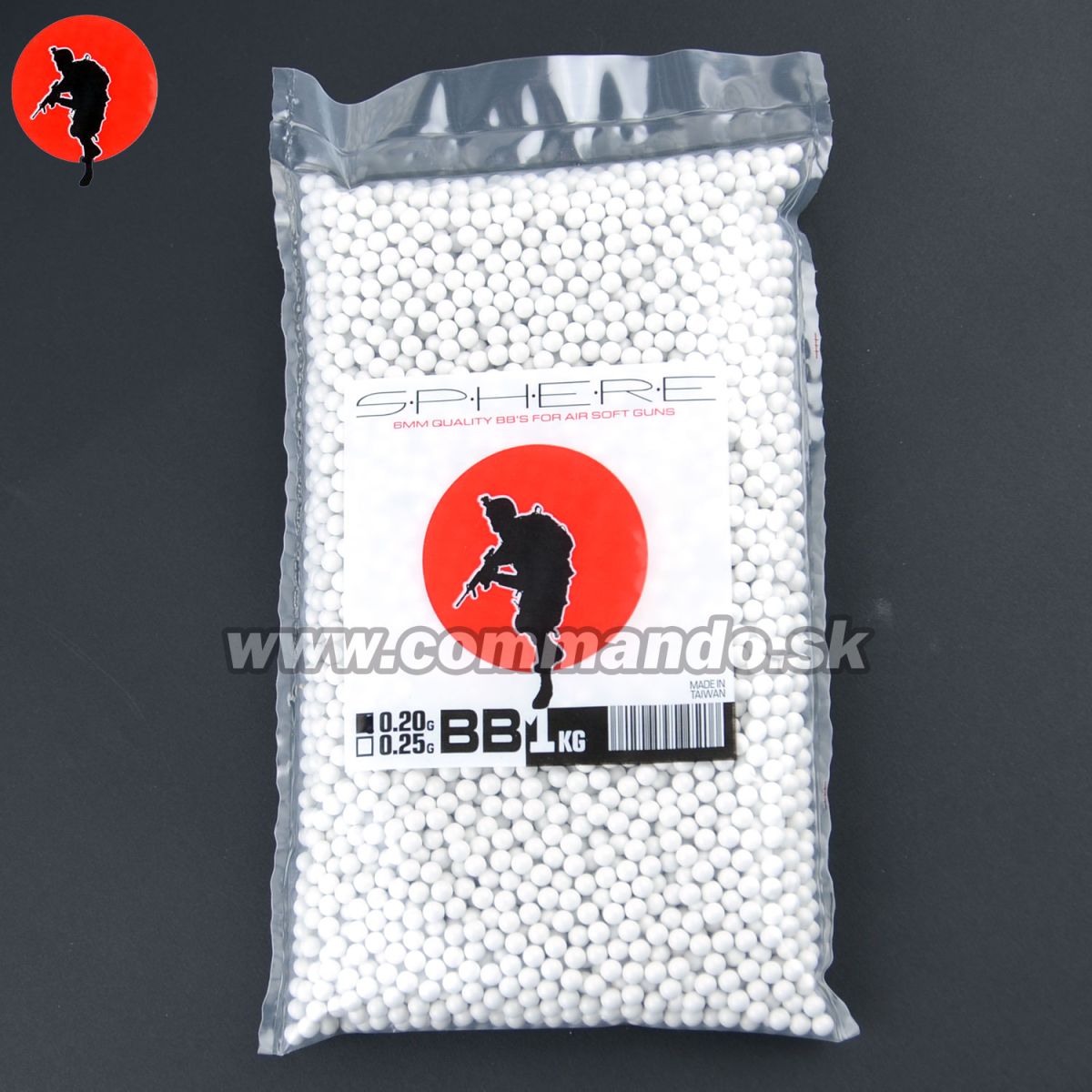 BB guličky SPHERE 5000 ks 0,20g White 6mm | Commando.sk