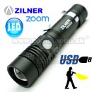 Taktické LED sviedidlo ZILNER USB Tactical Pocket Zoom 1017