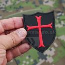Crusaders Cross Black - templársky kríž 3D nášivka PVC