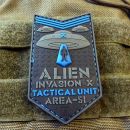 Alien Invasion X Area-51 Blue 3D nášivka PVC