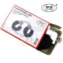 Plyšové putá MFH čierne HandCuffs Black Plush