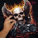 Tričko Skull Motorcycles Wings Rock Chang 4418 T-Shirt