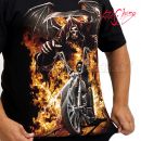 Tričko Skull in the Flame Motorcycles Rock Chang 4443 T-Shirt