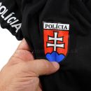 Polícia Tričko čierne s potlačou + znak Policia na rukáve