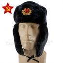 Ruská čiapka čierna ušianka CCCP baranica