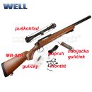 Airsoft Sniper Well MB02H WOOD Set ASG 6mm