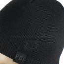 Obrázok 1. Čiapka FBI čierna zimná pletená s flisovou podšívkou