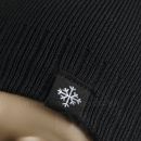 Čiapka SNOW čierna zimná pletená s flisovou podšívkou