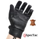 SpecTac SICUREZZA Black taktické rukavice s pravou kožou