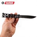 Motýlik Balisong N133 čierny zatvárací nôž Kandar®