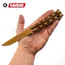 Motýlik Balisong N338 XL Gold zatvárací nôž Kandar®