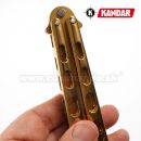 Motýlik Balisong N338 XL Gold zatvárací nôž Kandar®