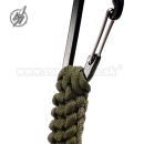 Carabiner Paracord zelený prívesok s krúžkom Barbaric®