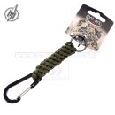 Carabiner Paracord zelený prívesok s krúžkom Barbaric®