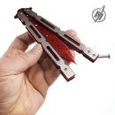 Martinez Motýlik Big Red Problem Balisong zatvárací nôž 02161