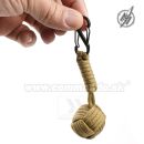 Monkeys Fist Paracord Coyote prívesok s karabinkou Barbaric®