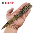 Motýlik Balisong N57 ML maskáčový zatvárací nôž Kandar®