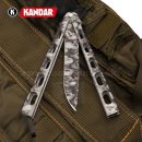 Motýlik Balisong N291 XL Skull Diver zatvárací nôž Kandar®