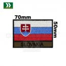 Nášivka SK vlajka s nápisom Slovakia 5x7cm bez suchého zipsu