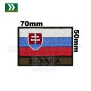 Nášivka SK vlajka s nápisom Slovakia 5x7cm bez suchého zipsu