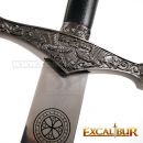 EXCALIBUR King Arthur strieborný ozdobný meč 115cm Kráľa Artuša