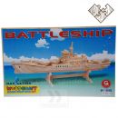 Drevené puzzle loď Battleship Woodcraft Construction