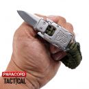 Survival Paracord Emergency multi náramok s nožom OLIV SILVER