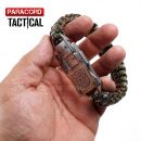 Survival Paracord Emergency multi náramok s nožom CAMO SILVER