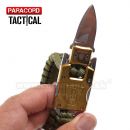 Survival Paracord Emergency multi náramok s nožom OLIV GOLD