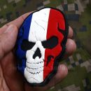 3D nášivka PVC SKULL BWR