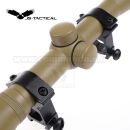 Puškohľad JS Tactical 4x32 Scope TAN Mil Dot + krúžky 21/22mm