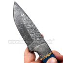 Damaškový nôž Blue Bone s koženým puzdrom 32567 Damascus