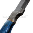 Damaškový nôž Blue Bone s koženým puzdrom 32567 Damascus