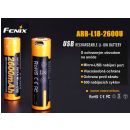 Dobíjacia USB Li-ion batéria FENIX 2600mAh 18650
